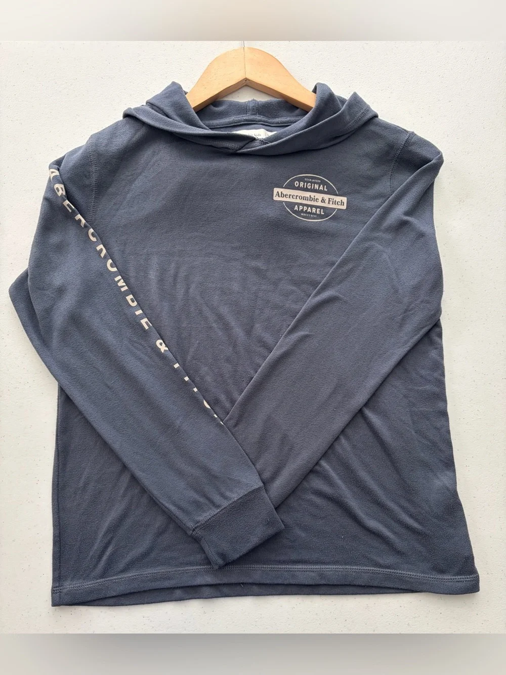 Abercrombie & Fitch Boys Slate Blue Hooded Long-Sleeve Sweatshirt